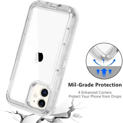 3-in-1 Rugged Armor Case for iPhone 17 Pro Max 16E 15 14 11 Mini Plus 17 Air