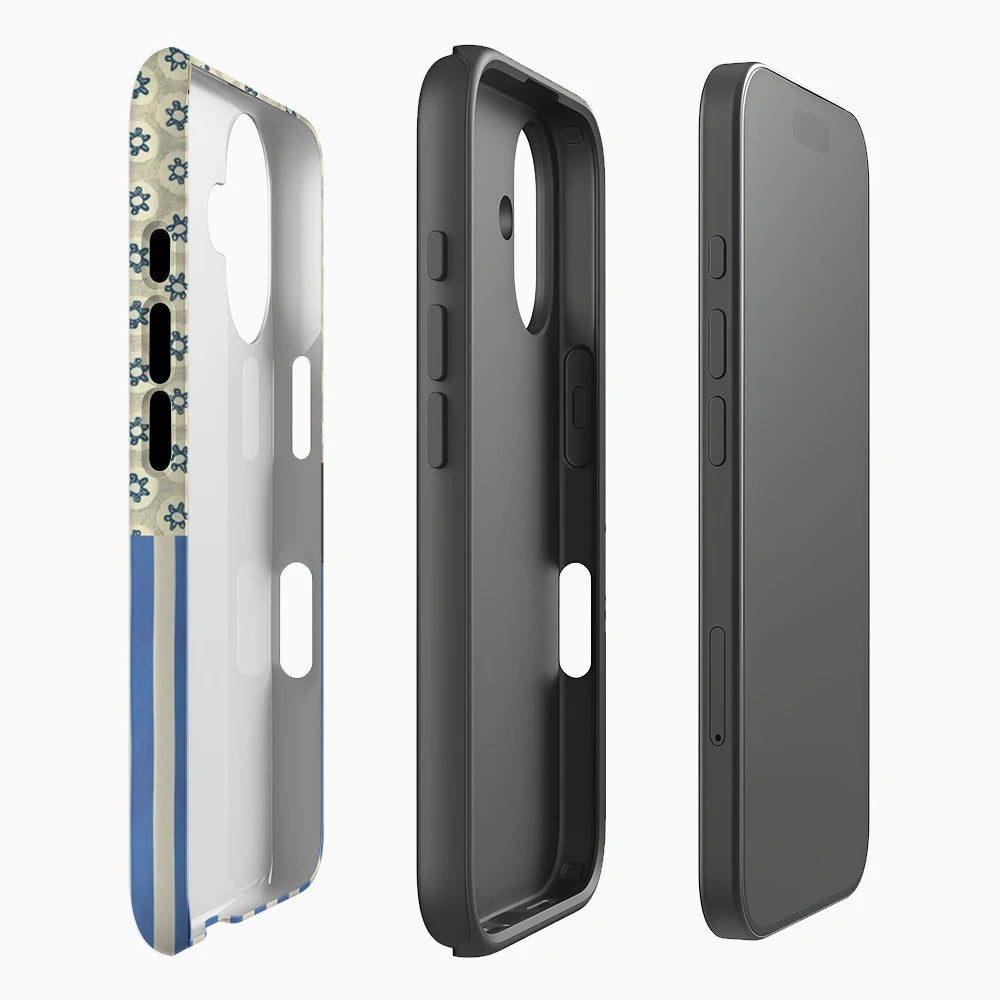 Cat with Blue and White Stripes Case for iPhone 17 16 15 14 13 12 Pro Max