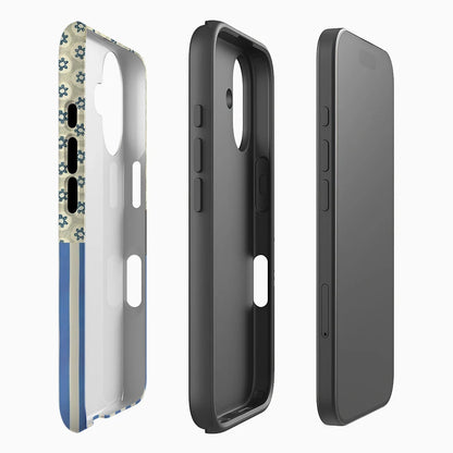 Cat with Blue and White Stripes Case for iPhone 17 16 15 14 13 12 Pro Max