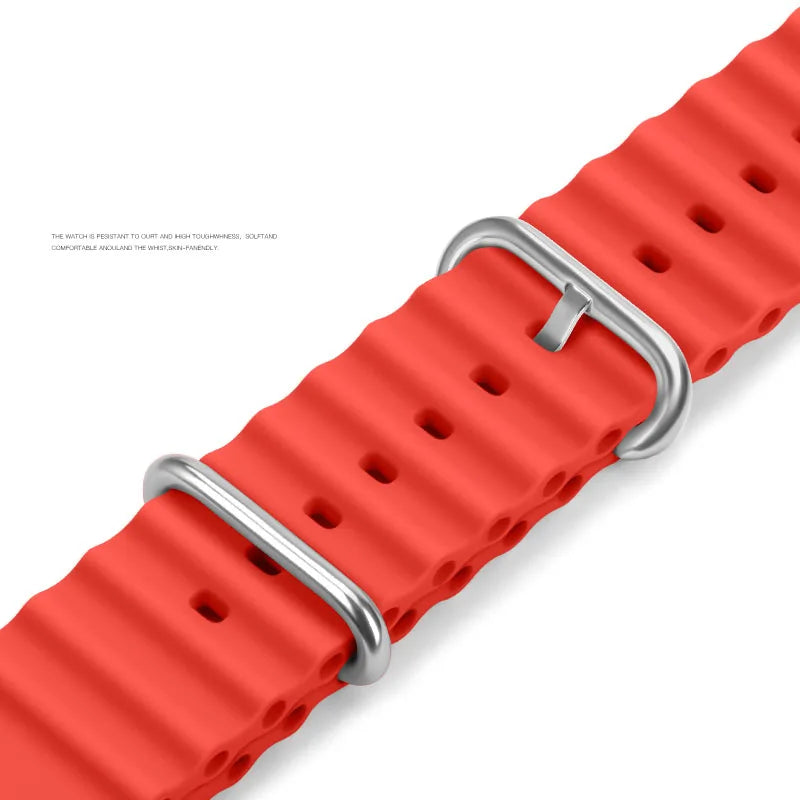 Ocean Silicone Sport Band for Apple Watch 3–Ultra 2, 40–49mm Series 10–4 Adjustable Strap