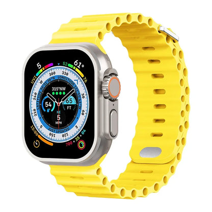 Ocean Silicone Strap for Apple Watch Ultra 3/2 & Series 11–4 SE Band