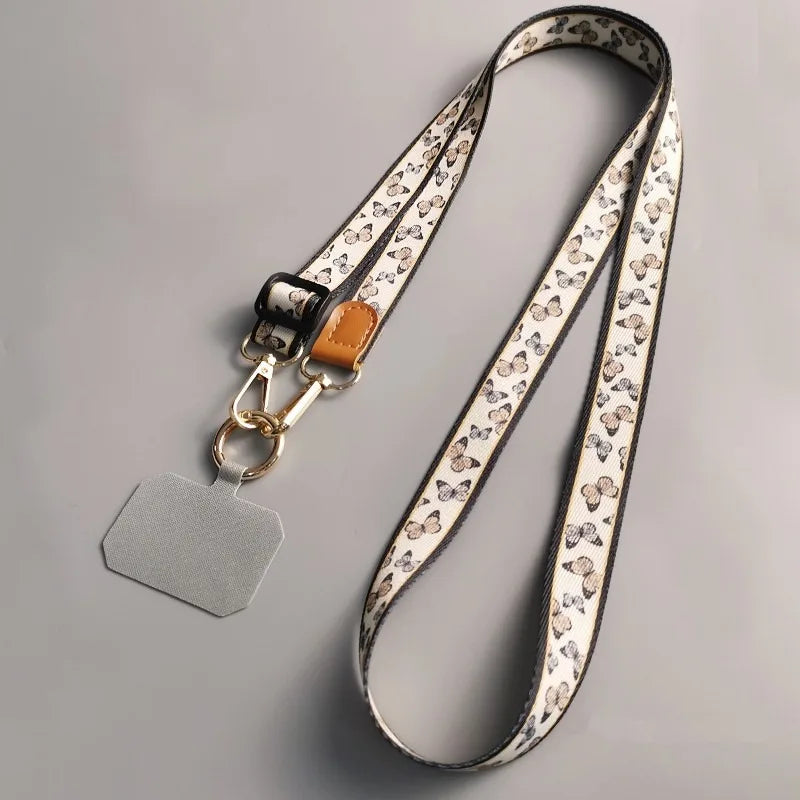 Wide Printed Crossbody Phone Strap – Adjustable Anti-Theft Lanyard