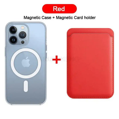 MagSafe Leather Wallet Case with Card Holder for iPhone 11 12 13 Pro Max Mini
