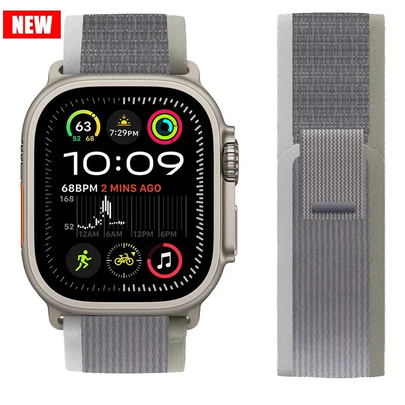 Trail Loop Strap for Apple Watch Ultra 2 and Series 10–6, Sizes 49–38mm