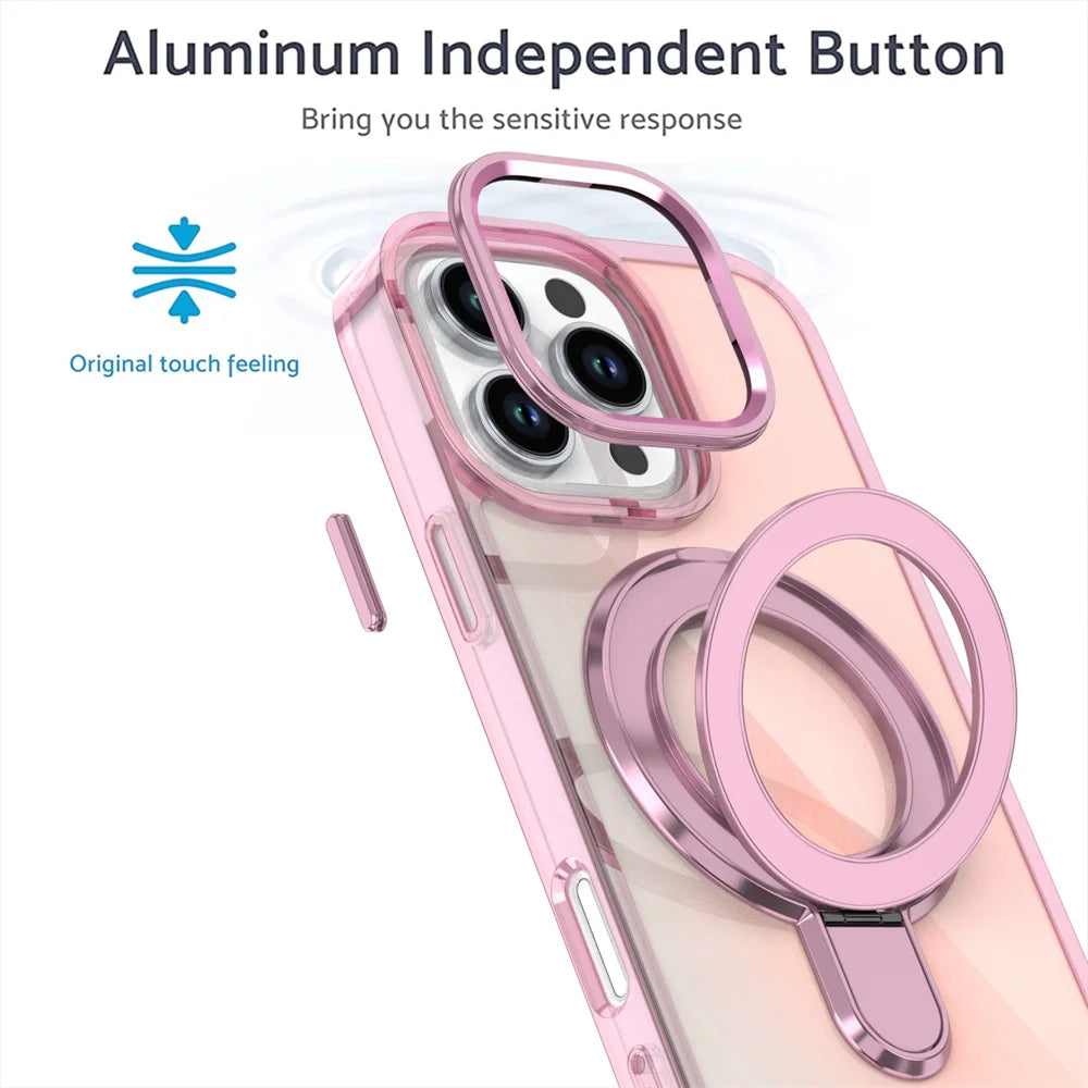 Luxury Laser Color Foldable Magnetic Stand Case for iPhone 11–16 Pro Max