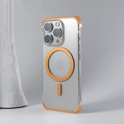 Ultra-Thin Frameless MagSafe Matte Case for iPhone 12–16 Pro Max