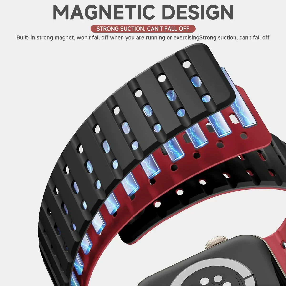 Magnetic Silicone Wristband for Apple Watch Ultra & Series 5-10
