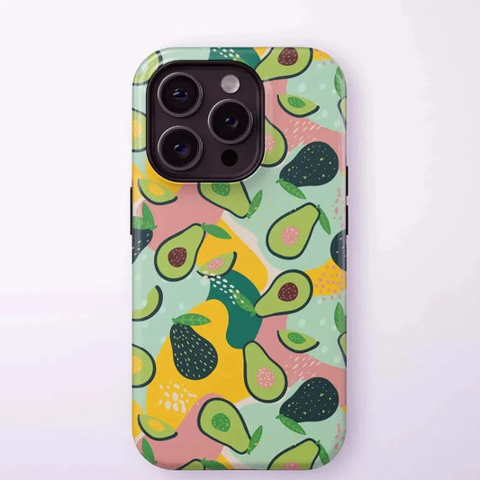 Avocado Pattern Case for iPhone 17–11 | Double-Layer Protective Cover