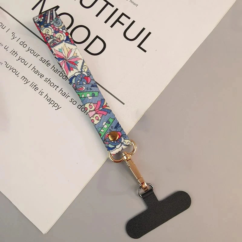 Universal Retro Pattern Phone Lanyard Adjustable Crossbody Anti-Lost Strap