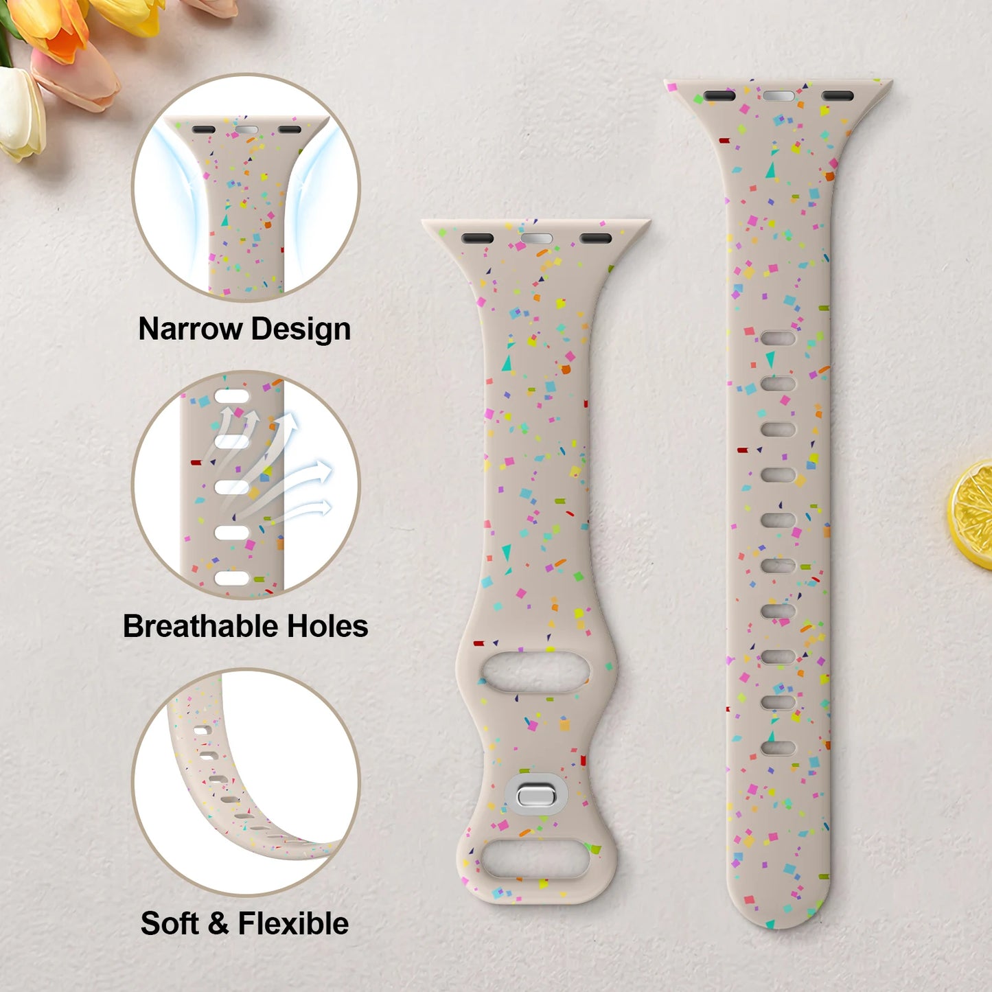 Slim Silicone Band for Apple Watch 49/45/44/42/41/40/38mm Series 10–2 SE