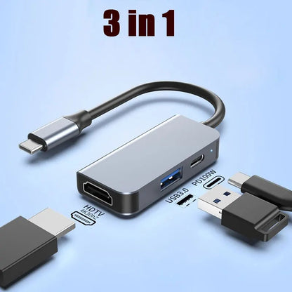 6-in-1 USB-C Hub with 4K HDMI, PD Fast Charge, USB 3.0/2.0 for MacBook iPad