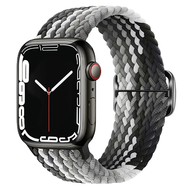 Elastic Braided Strap for Apple Watch Ultra 49mm and Series 9–SE, 45–38mm