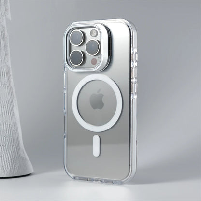 Luxury Lens Holder MagSafe Clear Case for iPhone 17 Air 16 15 14 13 12 Pro Max