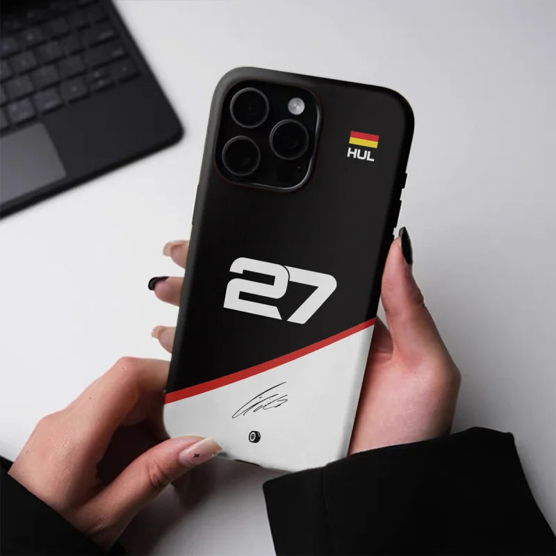 F1 No.27 Chic Glossy 2-in-1 Tough Phone Case for iPhone 16 Pro Max to 7 Plus