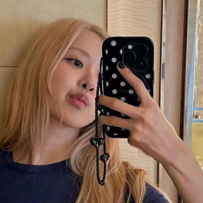 Cute Y2K Polka Dot TPU Case Inspired by Rose Park Choi Young iPhone