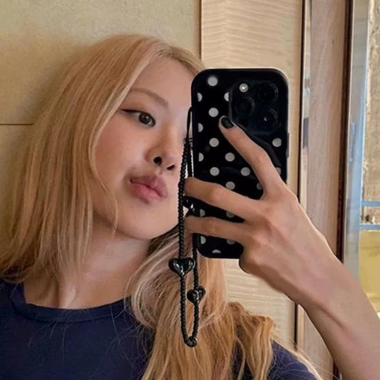 Cute Y2K Polka Dot TPU Case Inspired by Rose Park Choi Young iPhone