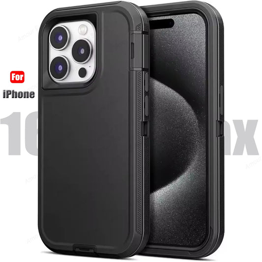 3-in-1 Heavy Duty Armor Case for iPhone 16/15/Plus/Pro Max/Mini