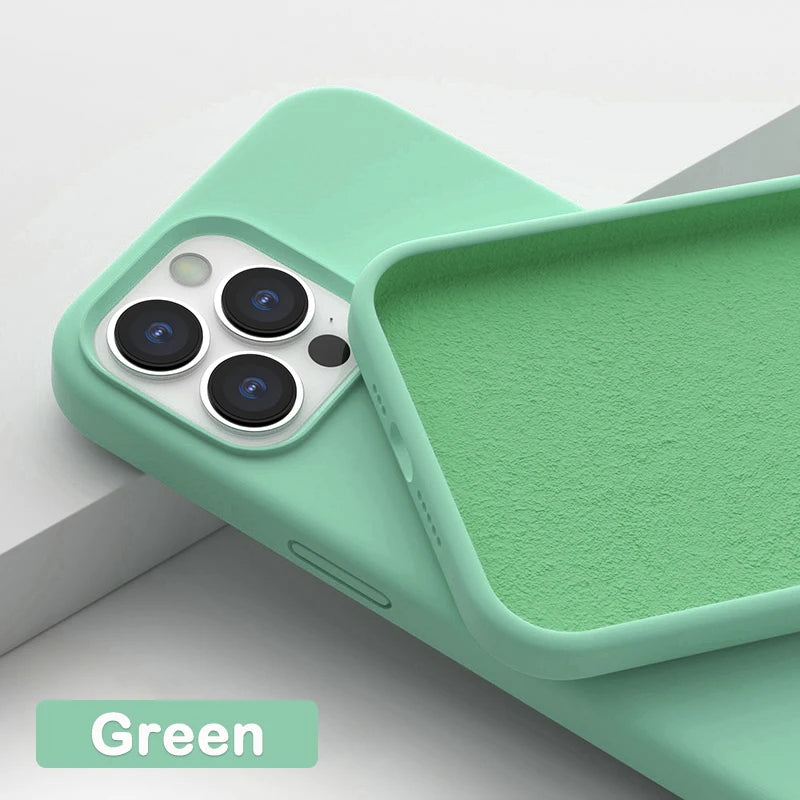 Liquid Silicone Soft Case for iPhone 12 13 Mini Pro Max Cover
