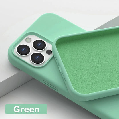Liquid Silicone Soft Case for iPhone 12 13 Mini Pro Max Cover