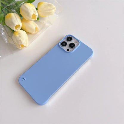 Ultra-Thin Frameless Matte Case for iPhone 14–SE | Luxury Candy Color Cover
