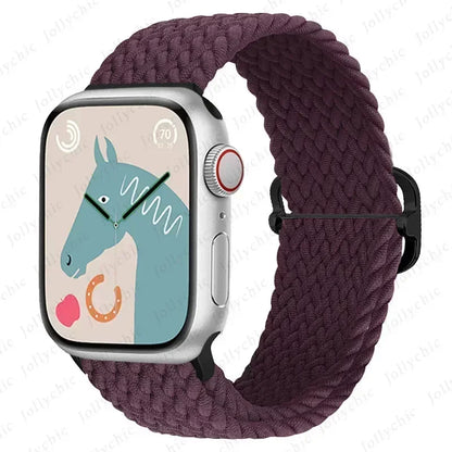 Braided Solo Loop for Apple Watch Ultra & Series 10–7 SE Elastic Band