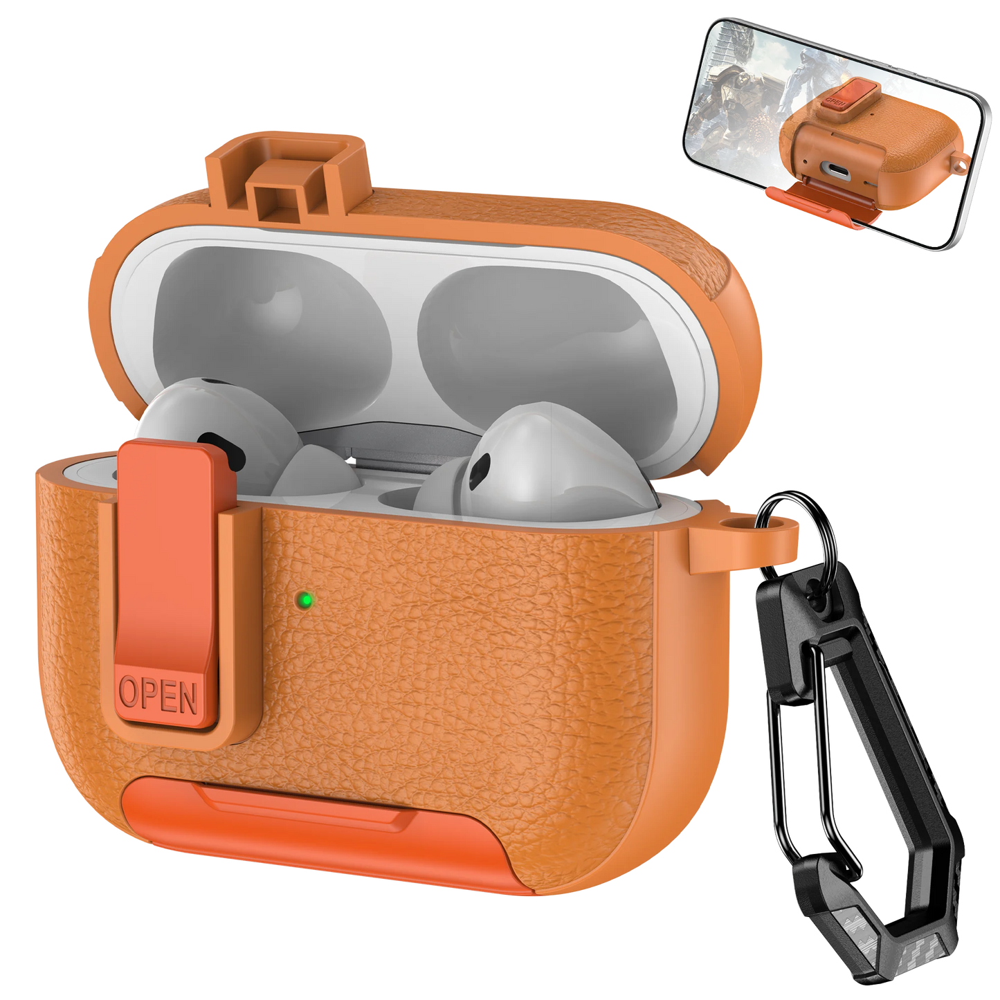 Cortex Phone Holder Case – Protective Cover with Hook for AirPods 1–4 & Pro Series