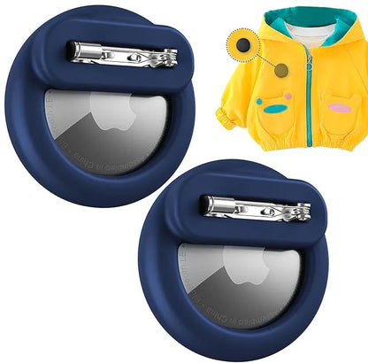Silicone Airtag Holder for Kids & Elderly with Safety Pins - Hidden Tracker Case