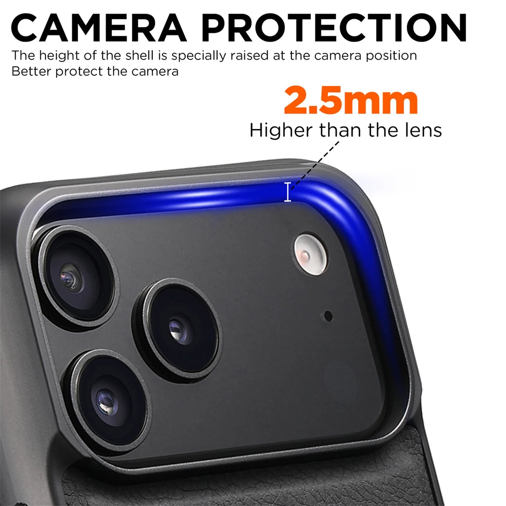 Luxury Retro Leather MagSafe Case for iPhone 17–12 | Magnetic Shockproof Cover