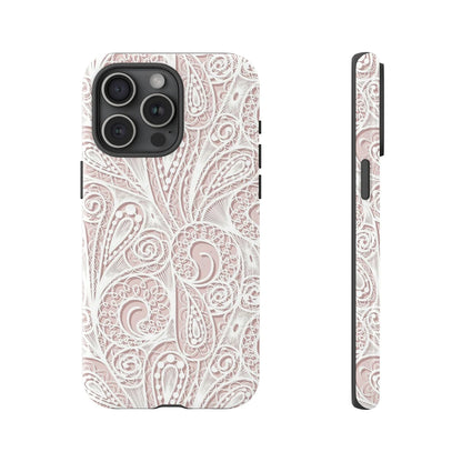 Pink Floral Lace Tough Case for iPhone 17 16 15 14 13 12 11 Pro Max Plus