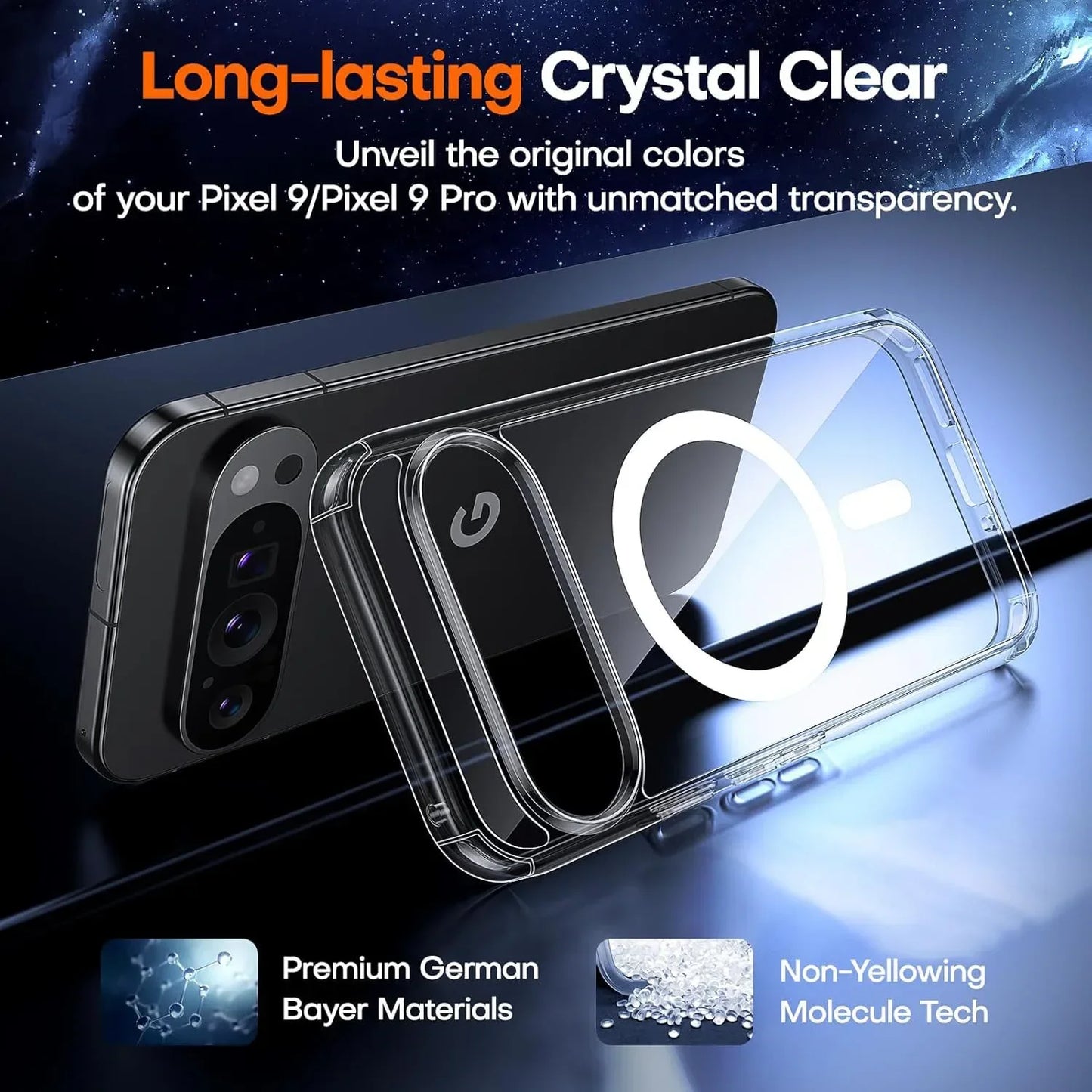 Clear MagSafe Magnetic Case for Pixel 9 Pro XL 8 7 – Shockproof Cover
