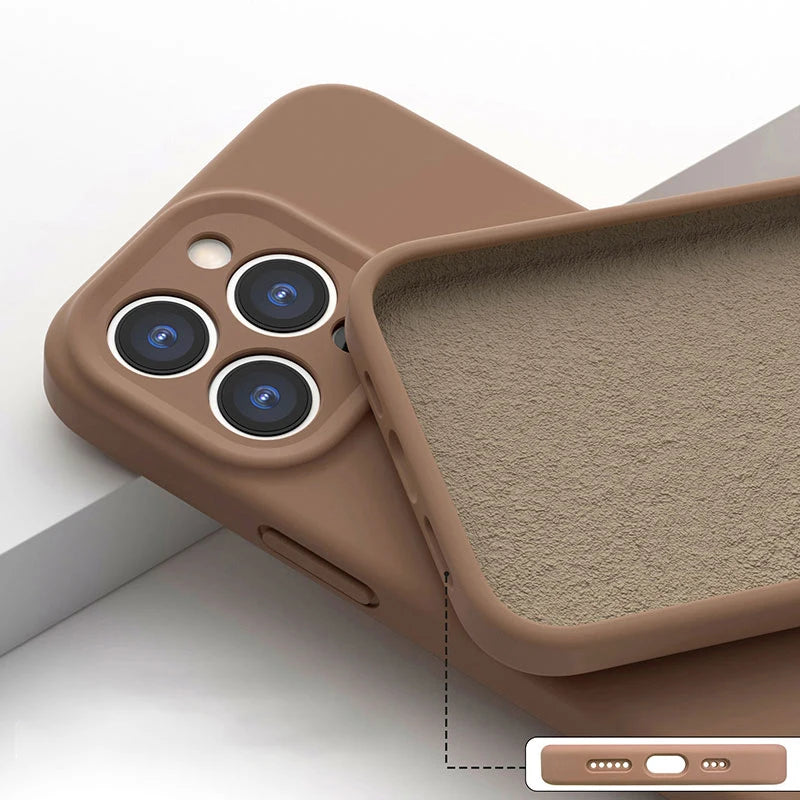 Square Liquid Silicone Case for iPhone 14 Pro Max Plus Colorful Soft