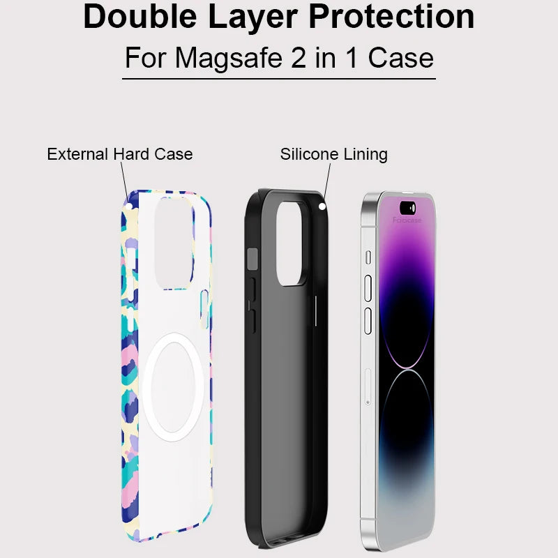 Leopard Print Magnetic Case for iPhone 17 Series | 2-in-1 Acrylic TPU Cover