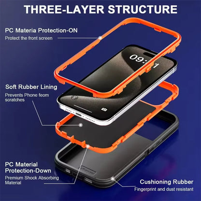 3-in-1 Armor Shockproof Case for iPhone 14/Plus/Pro Max/Mini