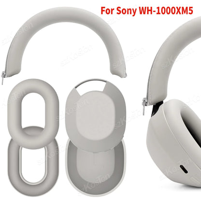 Silicone Protective Case for Sony WH-1000XM5 Headphones Headband & Earmuffs
