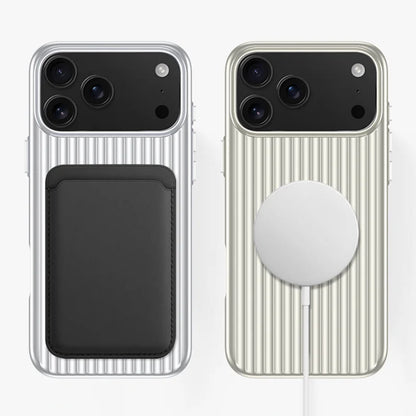Stripes Metallic Armor Case for iPhone 13/14/15/16 Pro Max & 17 Air Slim Matte