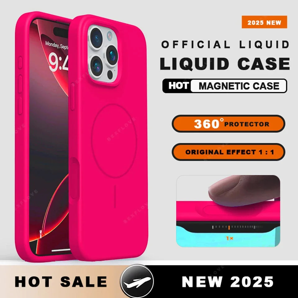 MagSafe Liquid Silicone Case with Lanyard for iPhone 14 Series