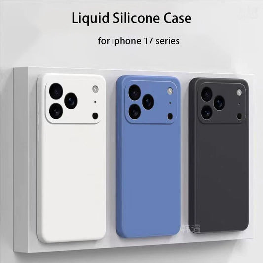 Square Liquid Silicone Soft Case for iPhone 17 Pro Max & 17 Air Shockproof Cover