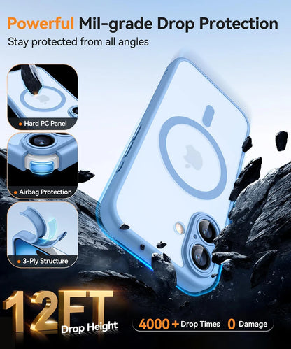Magnetic Matte Armor Shockproof Case for iPhone 13 14 Pro Max MagSafe