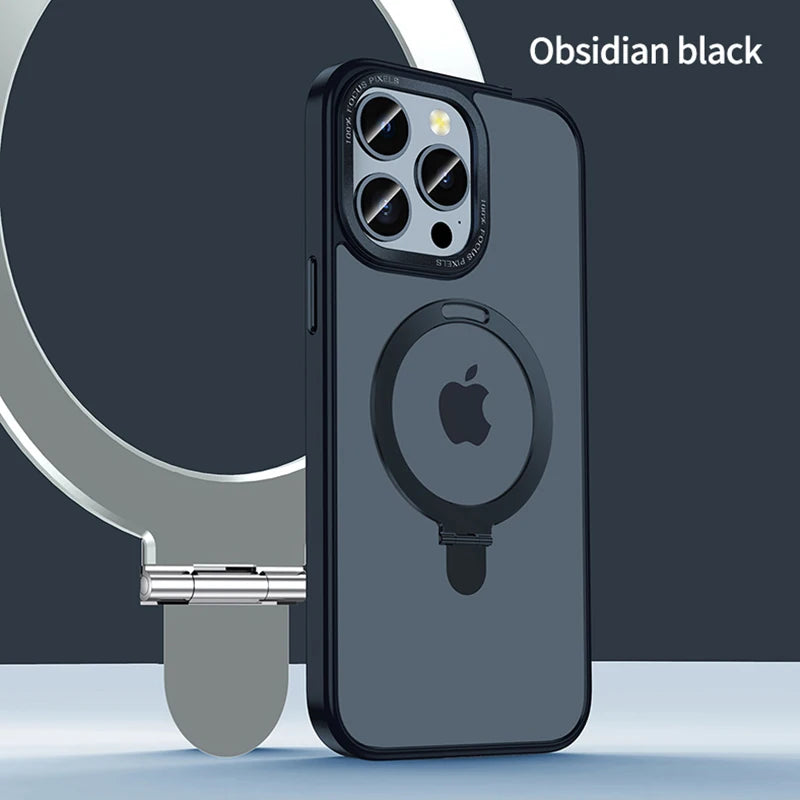 Magnetic Ring Holder MagSafe Case for iPhone 17–12 | Metal Shockproof Cover