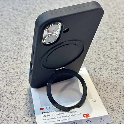 Magnetic Liquid Silicone Stand Case for iPhone 16/15 Pro Max/Plus