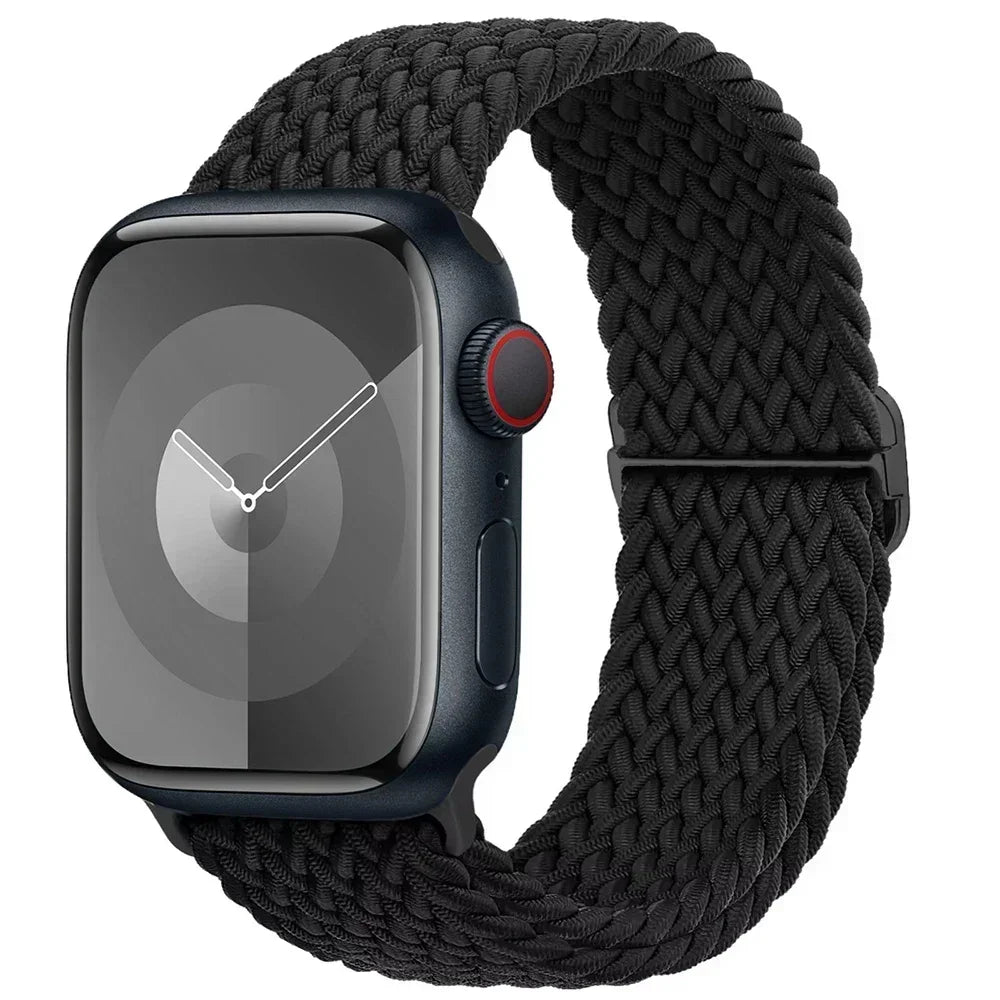 Braided Elastic Strap for Apple Watch Ultra 2 49mm Series 10 9 8 7 SE 6 5 4