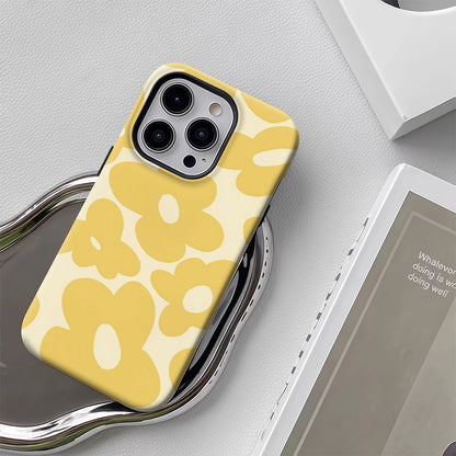 Yellow Blossoms Double-Layer Case for iPhone 17 16 15 14 13 12 11 Pro Max