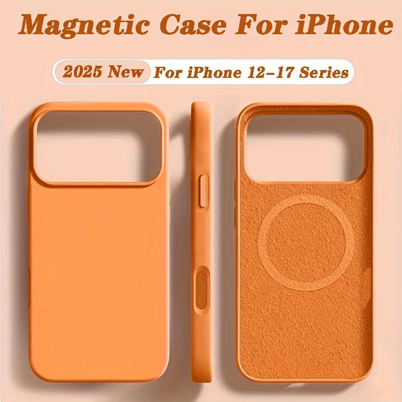 Magnetic Liquid Silicone Shockproof Case for iPhone 17 Air 16 15 14 13 12 11 Pro Max