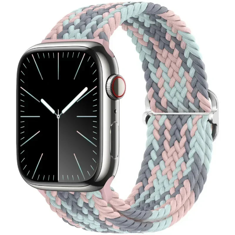 Braided Nylon Strap for Apple Watch Ultra 2/Series 10–4 Adjustable Band