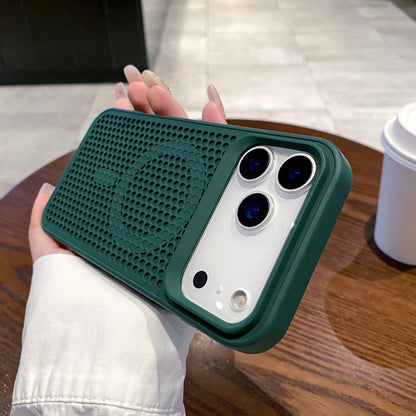 Hollow Mesh Cooling MagSafe Case – Honeycomb Breathable Cover for iPhone 16
