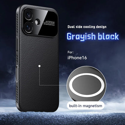 Ultra-Thin Leather MagSafe Case for iPhone 17–14 | Heat-Dissipation Cover