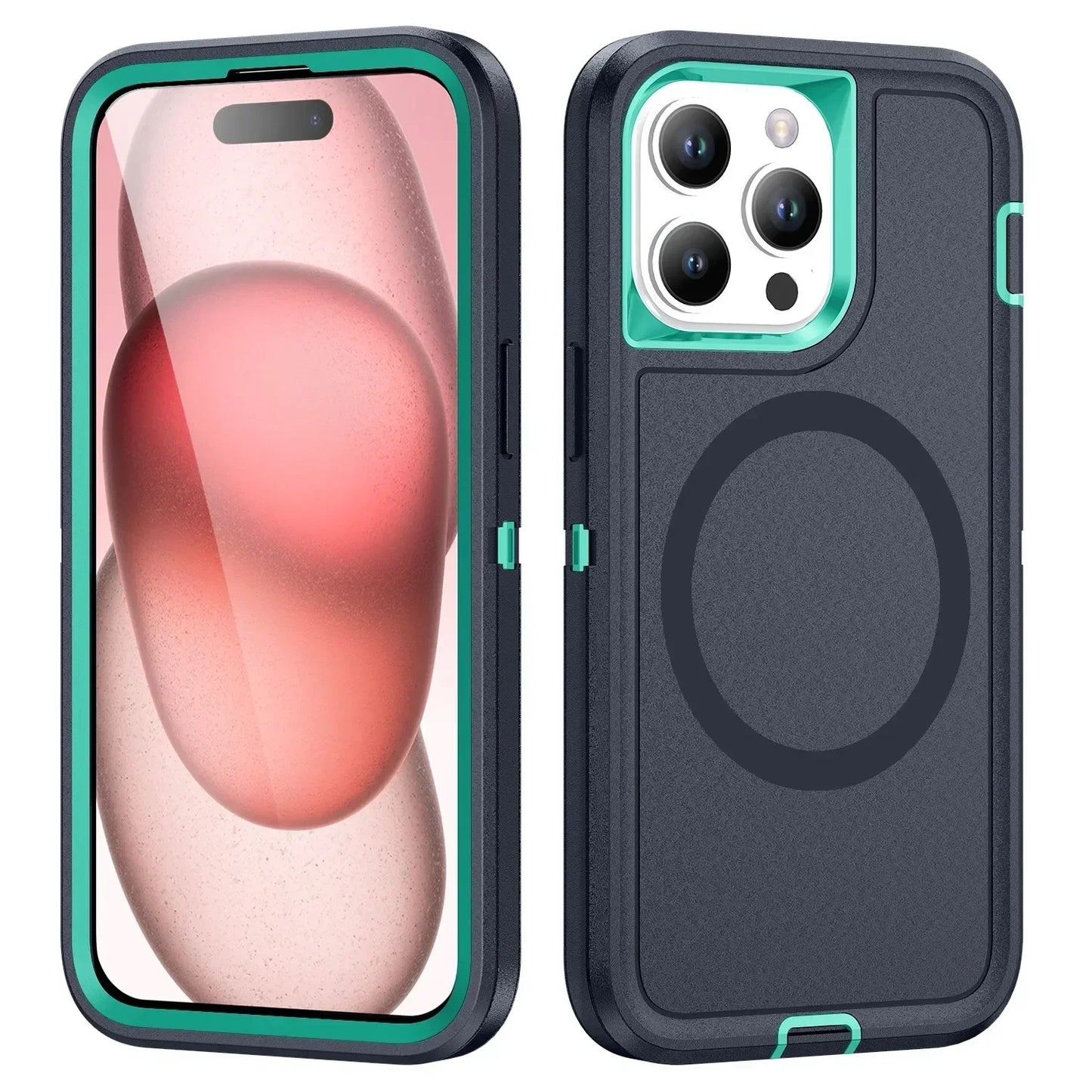 Heavy Duty Full Body Silicone Case for iPhone 16 15 14 Pro Max Protection