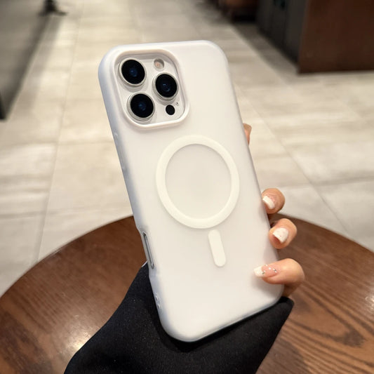 Luxury Matte White MagSafe Phone Case for iPhone 11–16 Pro Max Plus Compatible