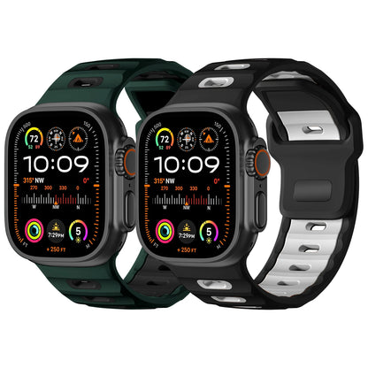 2PCS Silicone Strap Band for Apple Watch Ultra 49mm Series 9 8 7 6 5 4 3 SE