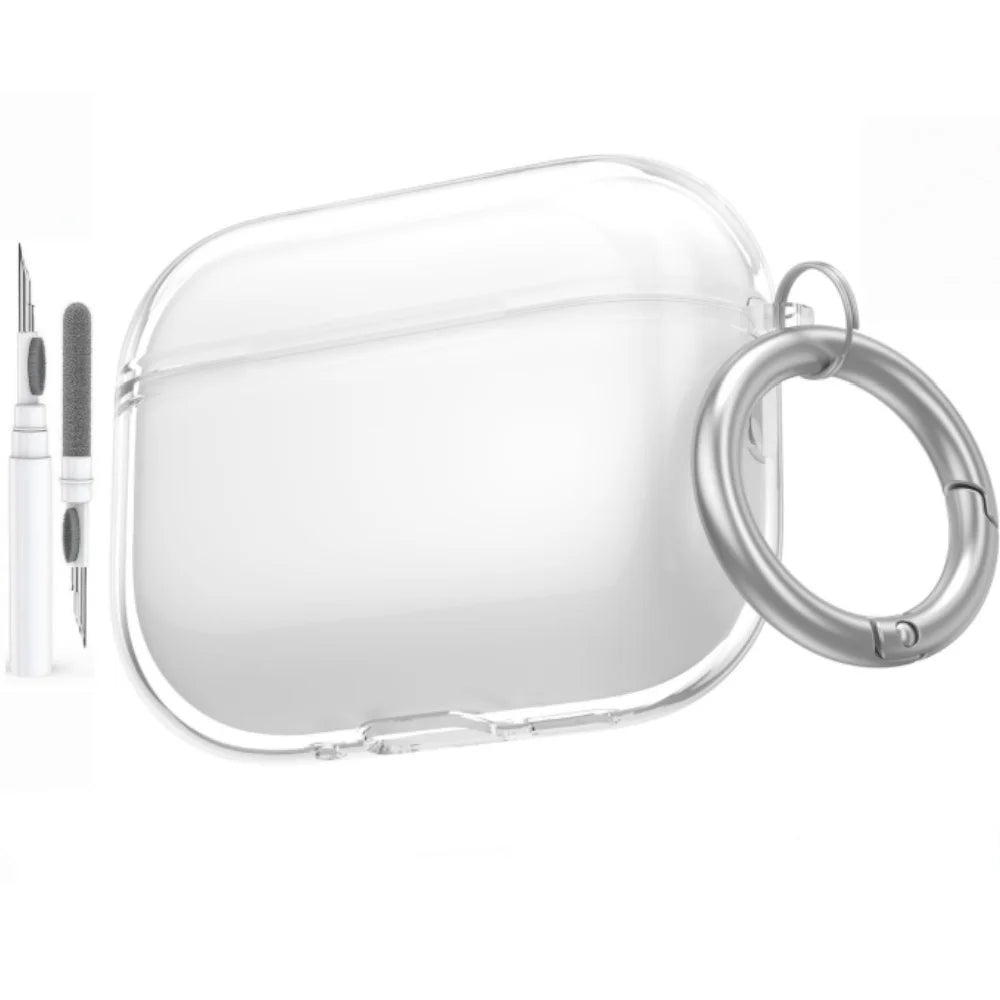 Clear Soft TPU Case for AirPods Pro 3 – Shockproof Cover with Cleaner Kit (2025)